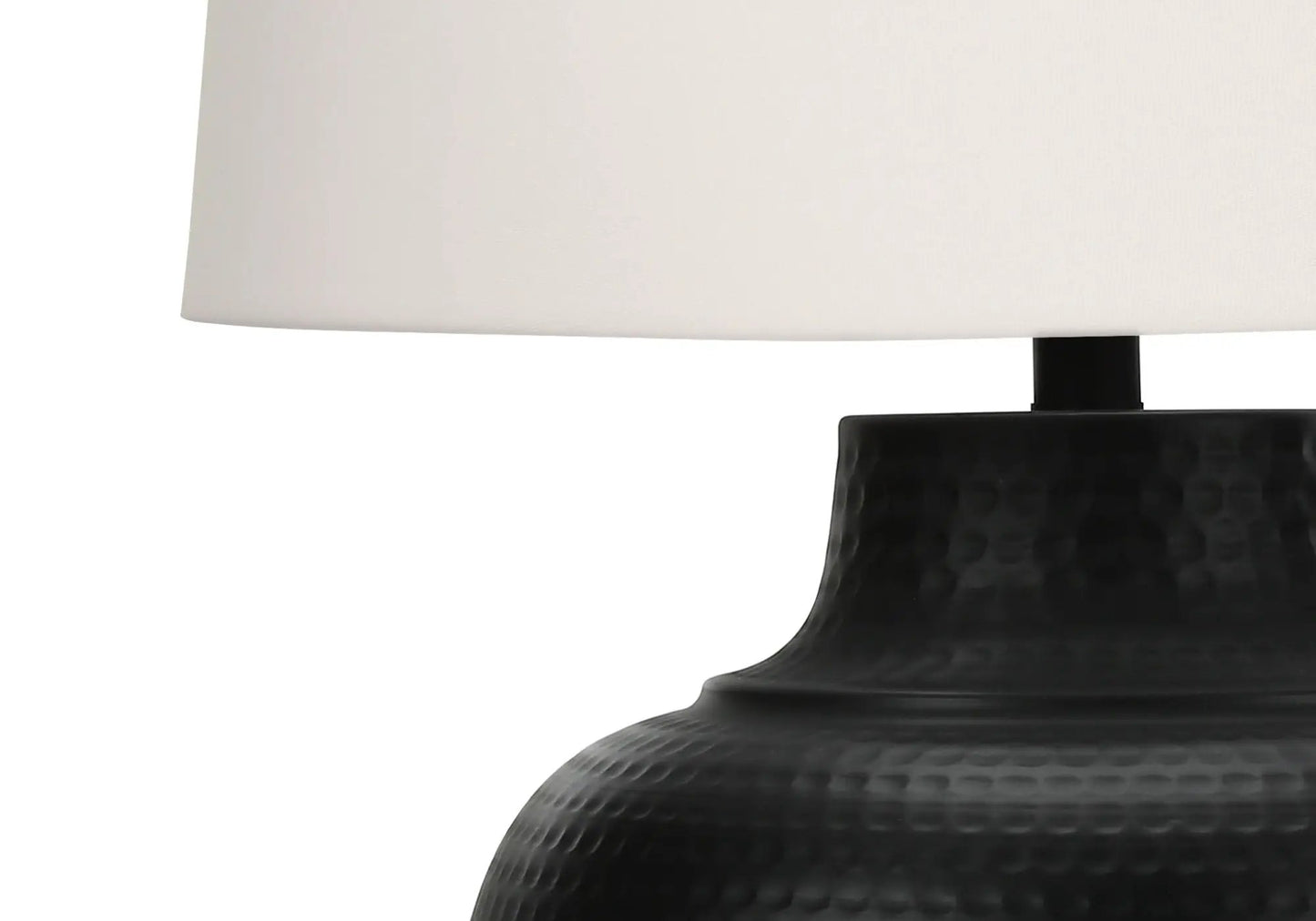 Table lamp with black hammered base and white fabric shade Unique Piece Furniture on Tampa Home & Garden Store