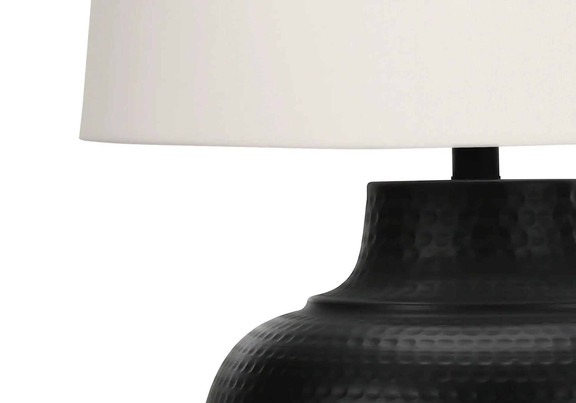 Table lamp with black hammered base and white fabric shade Unique Piece Furniture on Tampa Home & Garden Store