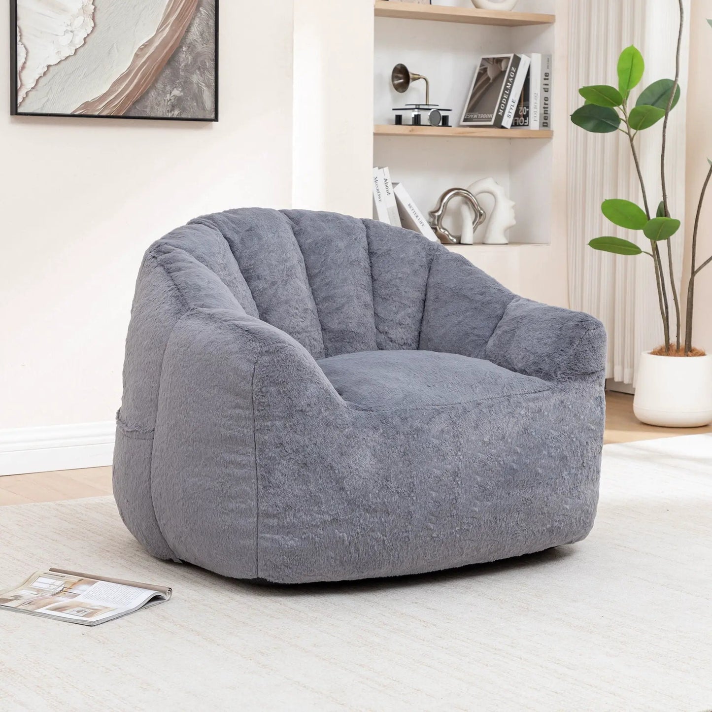 Beanbag Chair with Armrests High Density Foam