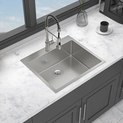16 Gauge Drop In Single Bowl Kitchen Sink
