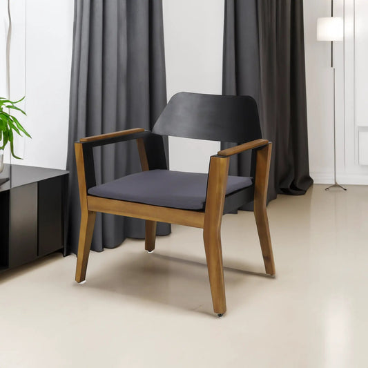 Soho Club Chair MP2 set of two teak finish chairs with black seats on Tampa Home & Garden Store