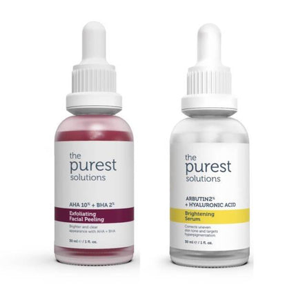 The Purest Solutions Exfoliating Facial Peeling & Brightening Serum set, two dropper bottles on Tampa Home & Garden Store