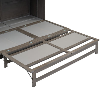 Queen Size Murphy Bed with Built-In Charging Station  Antique Grey