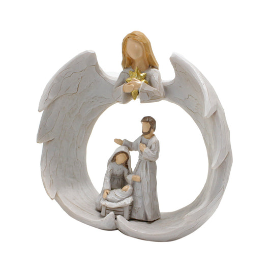 Nordic Creative Angel Family Sculpture Decoration Home Living Room Bookcase Decoration Crafts Resin Statue Ornament - Tampa Home & Garden Store