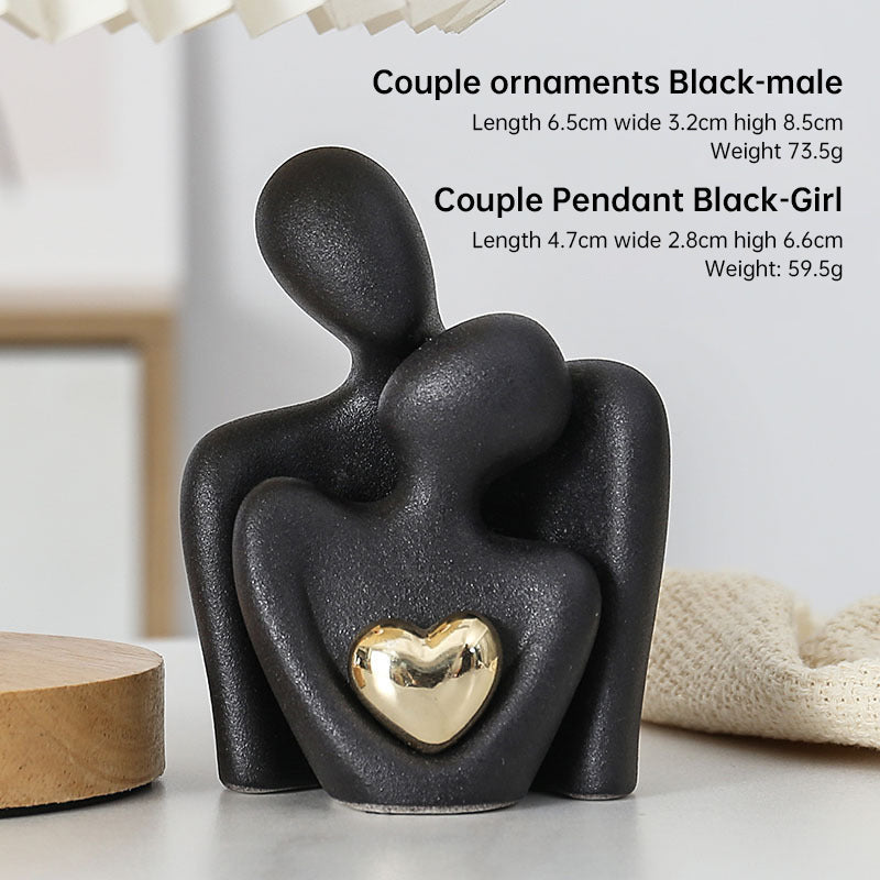 Creative couple figure decoration Newlywed home decoration Lover sculpture decoration figure desktop living room bookshelf decor - Tampa Home & Garden Store