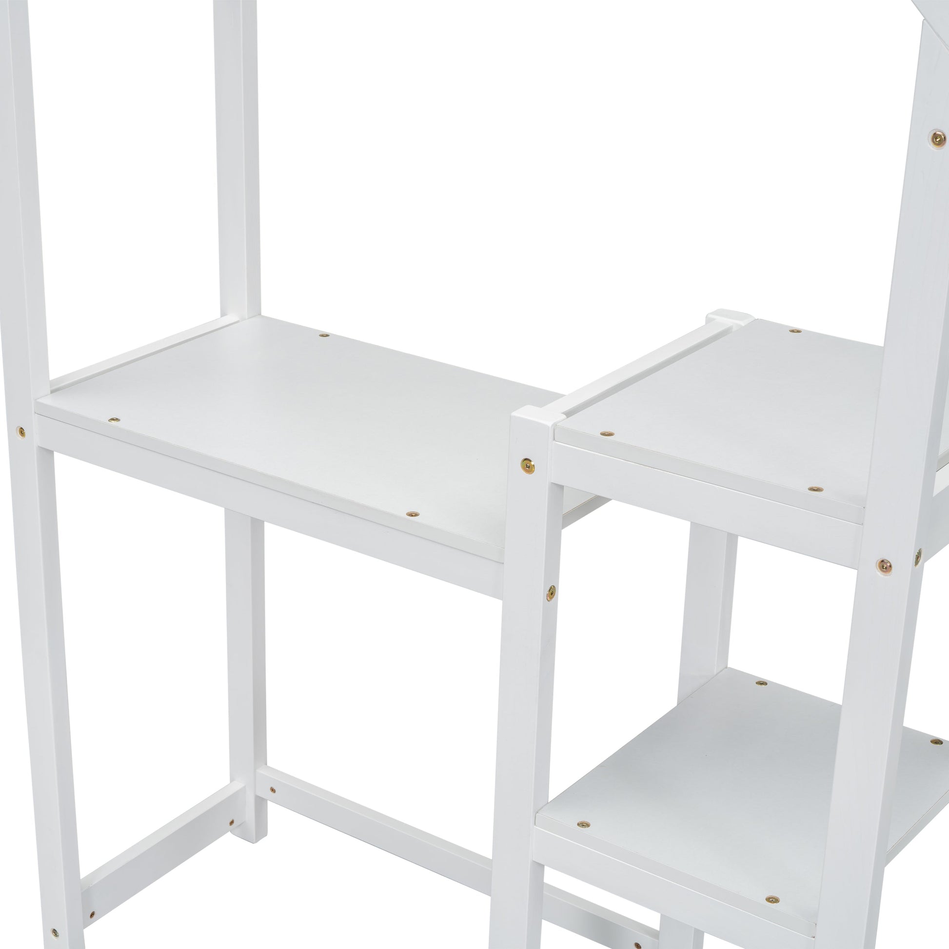 House-shaped Wooden writing Desk,Kids study Table,Bookshelf & Toy Storage,White - Tampa Home & Garden Store