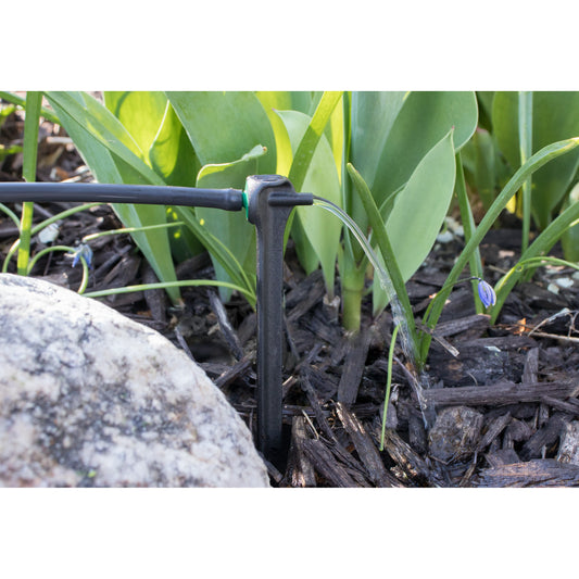 Dripper Orbit Irrigation 1/4in barb 2 GPH PC on 5in stake with tubing on Tampa Home & Garden Store