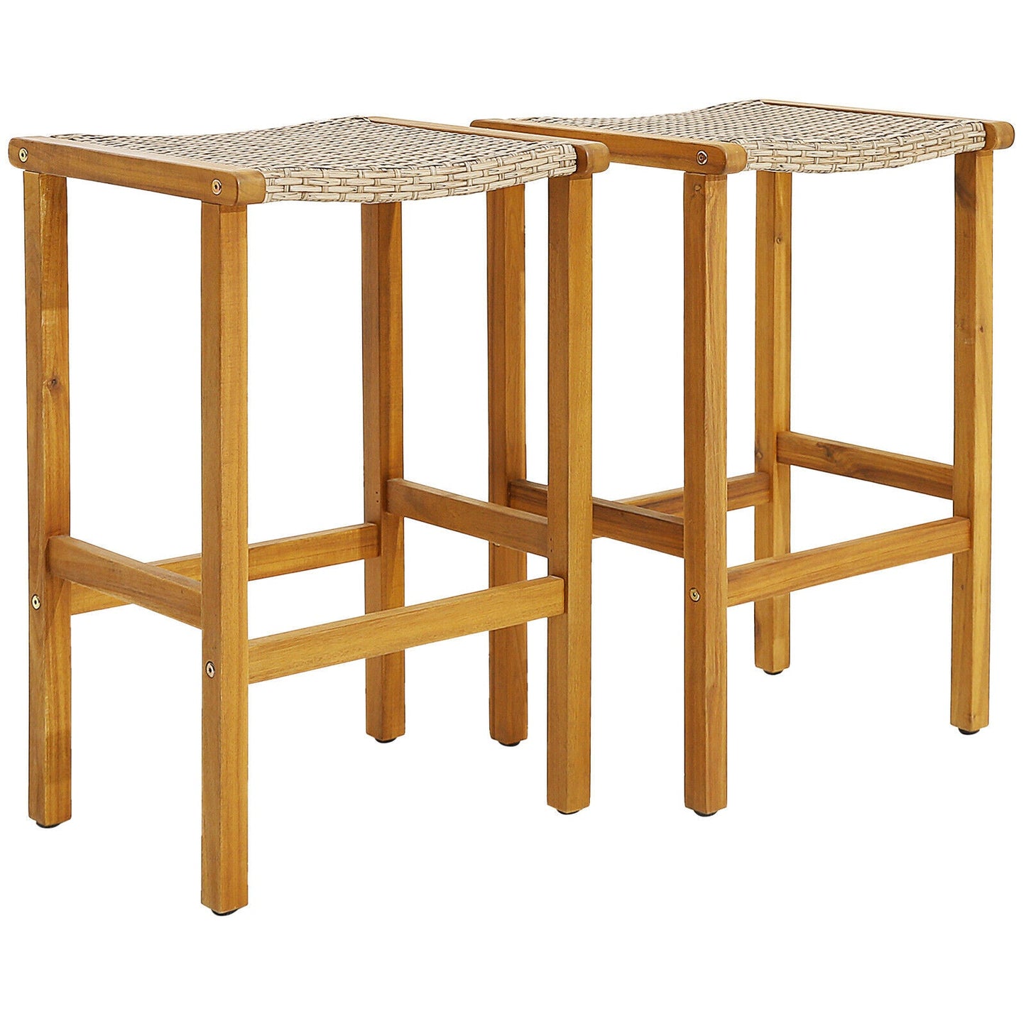 Taburetes de barra de madera para patio, juego de 2/4-2 piezas