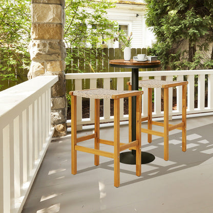 Taburetes de barra de madera para patio, juego de 2/4-2 piezas