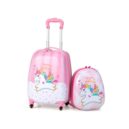 GemGear unicorn kids luggage set: pink 16in suitcase with rolling handle and 12in backpack on Tampa Home & Garden Store