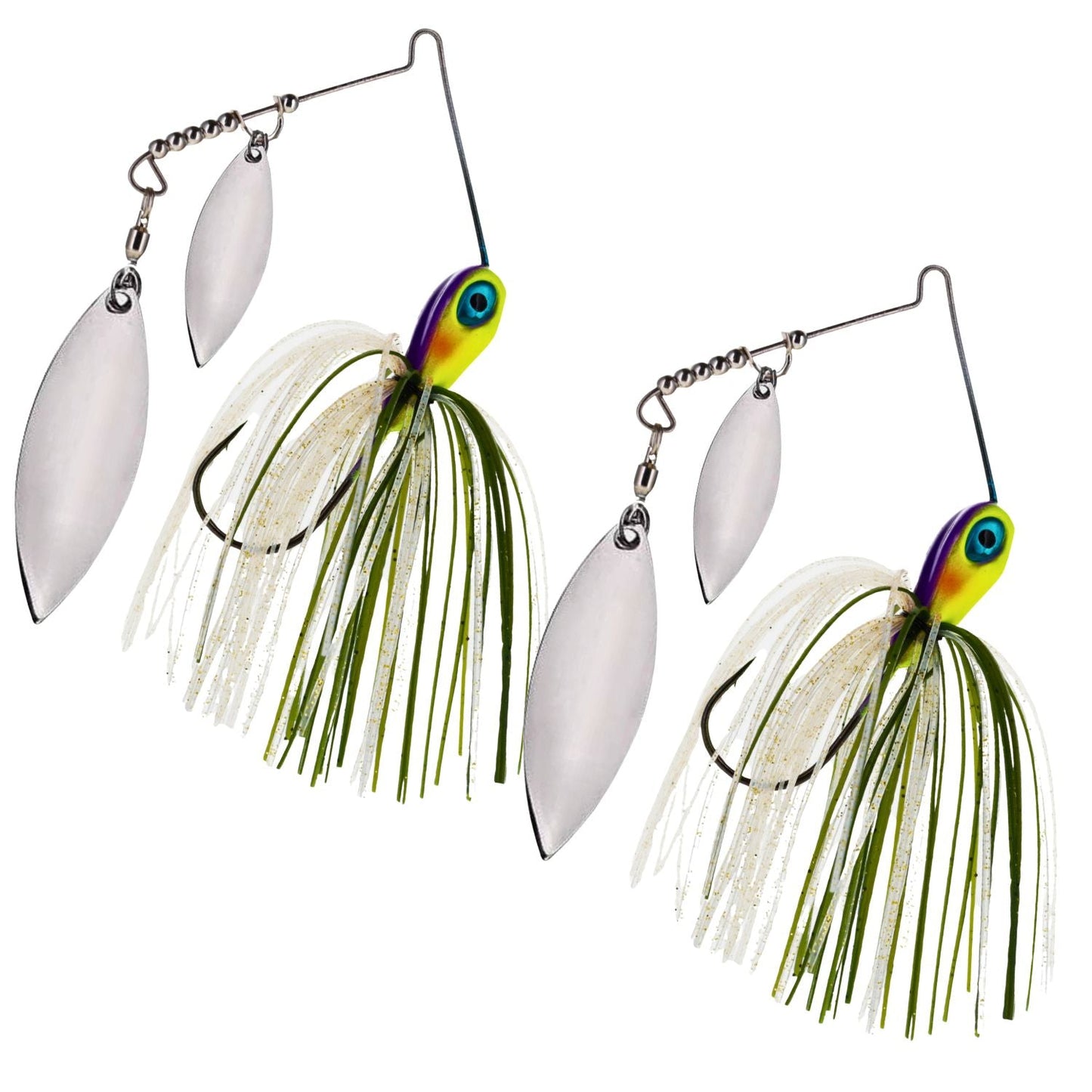 Jigs de spinnerbait de doble hoja de sauce de tungsteno Reaction Tackle (paquete de 2) - Nuevo