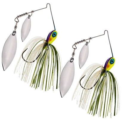 Jigs de spinnerbait de doble hoja de sauce de tungsteno Reaction Tackle (paquete de 2) - Nuevo