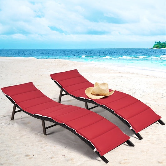 2Pcs Folding Patio Lounger Chair - Tampa Home & Garden Store