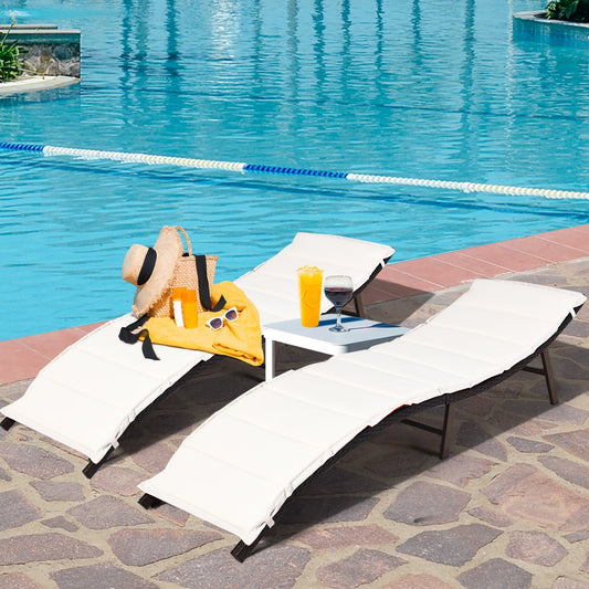 2Pcs Folding Patio Lounger Chair - Tampa Home & Garden Store