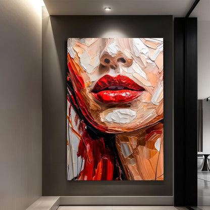 Canvas Contemporary Minimalist Abstract Wall Art II by Tailored Canvases red and peach brushstrokes on Tampa Home & Garden Store