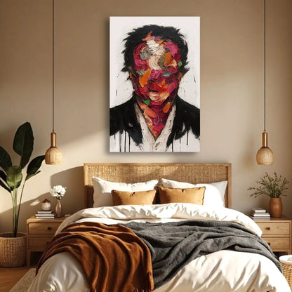 Petals of Identity Wall Art canvas abstract portrait with multicolor textured petals on Tampa Home & Garden Store