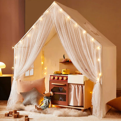 Tiny Land Kids Tent large cozy play house with star lights and sheer curtains Tiny Land INC on Tampa Home & Garden Store