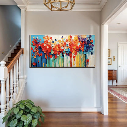 Colorful Petals Wall Art canvas by Tailored Canvases, vibrant petal textures, foyer display on Tampa Home & Garden Store