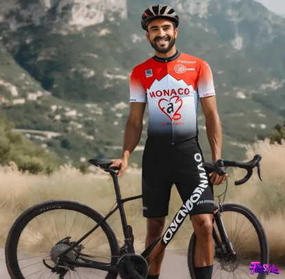Purple Men Short Sleeve Suspender Cycling Suit