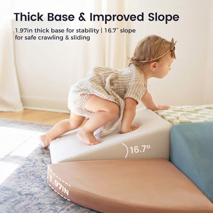 Tiny Land PlayNest Climbing Blocks Morandi beige play mats; 1.97in thick base; toddler climbs on Tampa Home & Garden Store