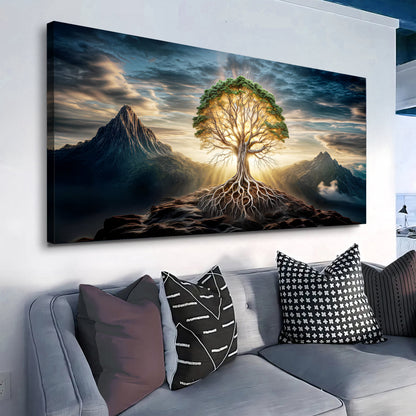 Burning Bush Faith Wall Art VIII canvas by Tailored Canvases shows glowing tree at sunrise on Tampa Home & Garden Store