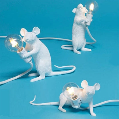 Stevvex mouse table lamp trio, white desk lights with LED bulbs on Tampa Home & Garden Store