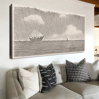 Jesus Walking On Water Faith Wall Art II canvas by Tailored Canvases; sailboat on choppy water on Tampa Home & Garden Store