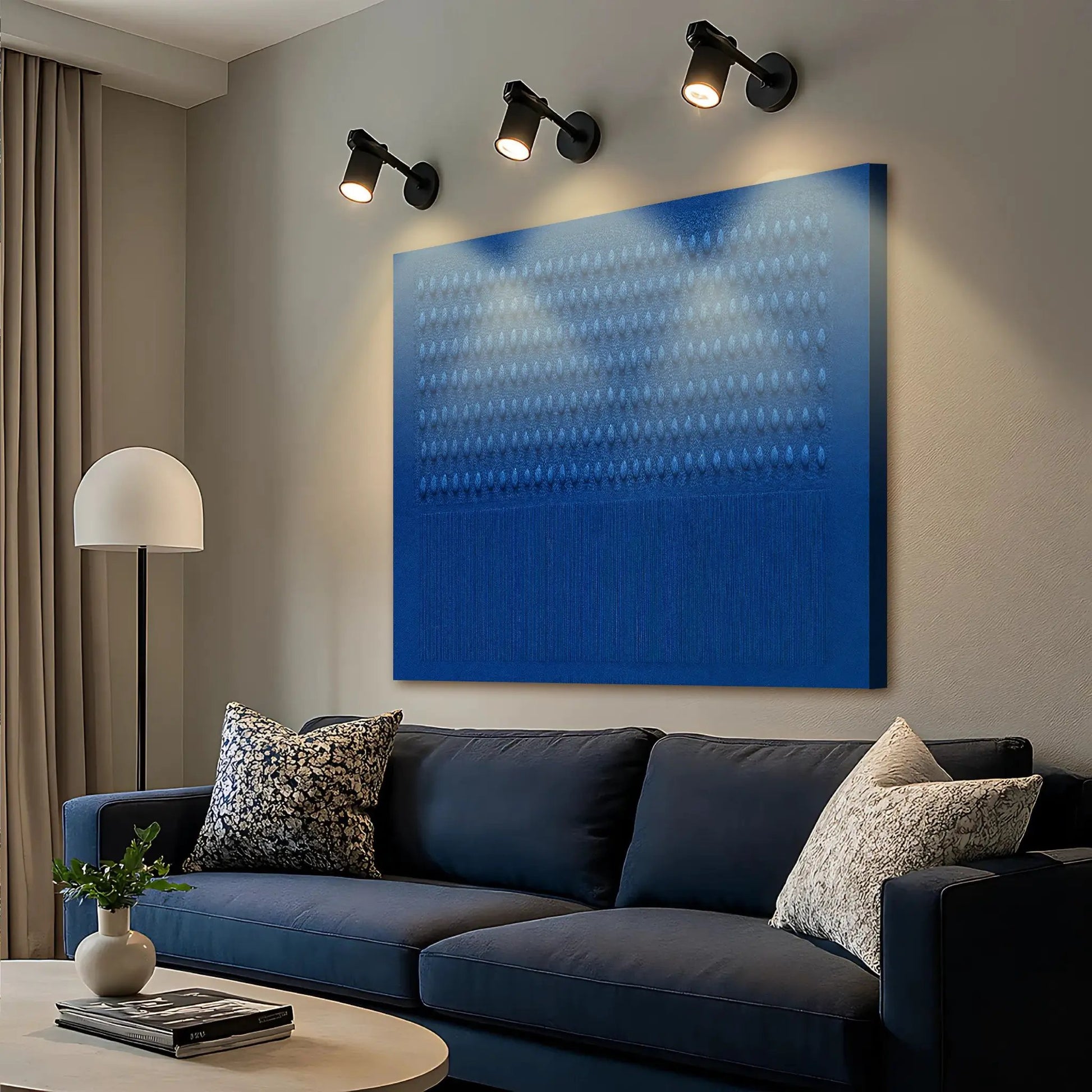 Minimalist Blue Gradient Abstract Canvas by Tailored Canvases on Tampa Home & Garden Store