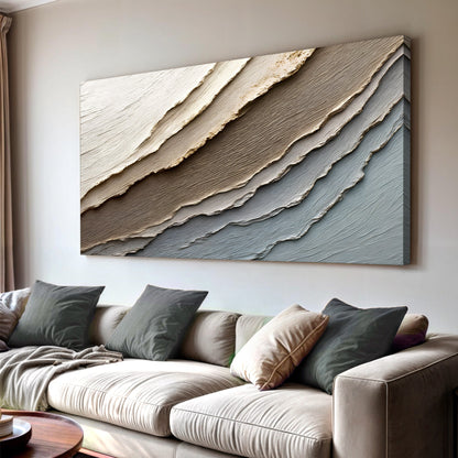 Abstract Earth Tones Canvas wall art with beige and gray textures by Tailored Canvases on Tampa Home & Garden Store