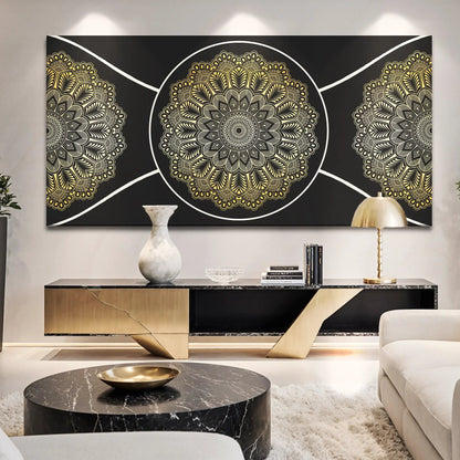 Gold Sacred Geometry Wall Art Canvas USA