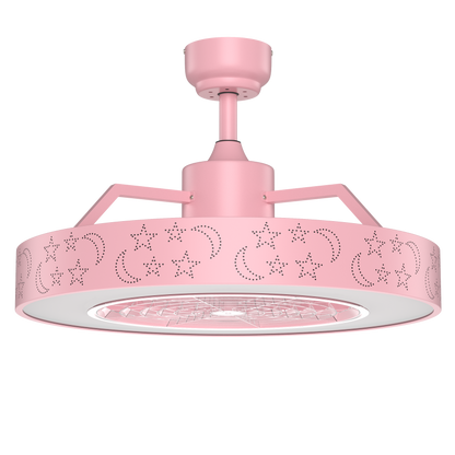 Ventilador de techo de 23 pulgadas con luz LED y control remoto - Blanco