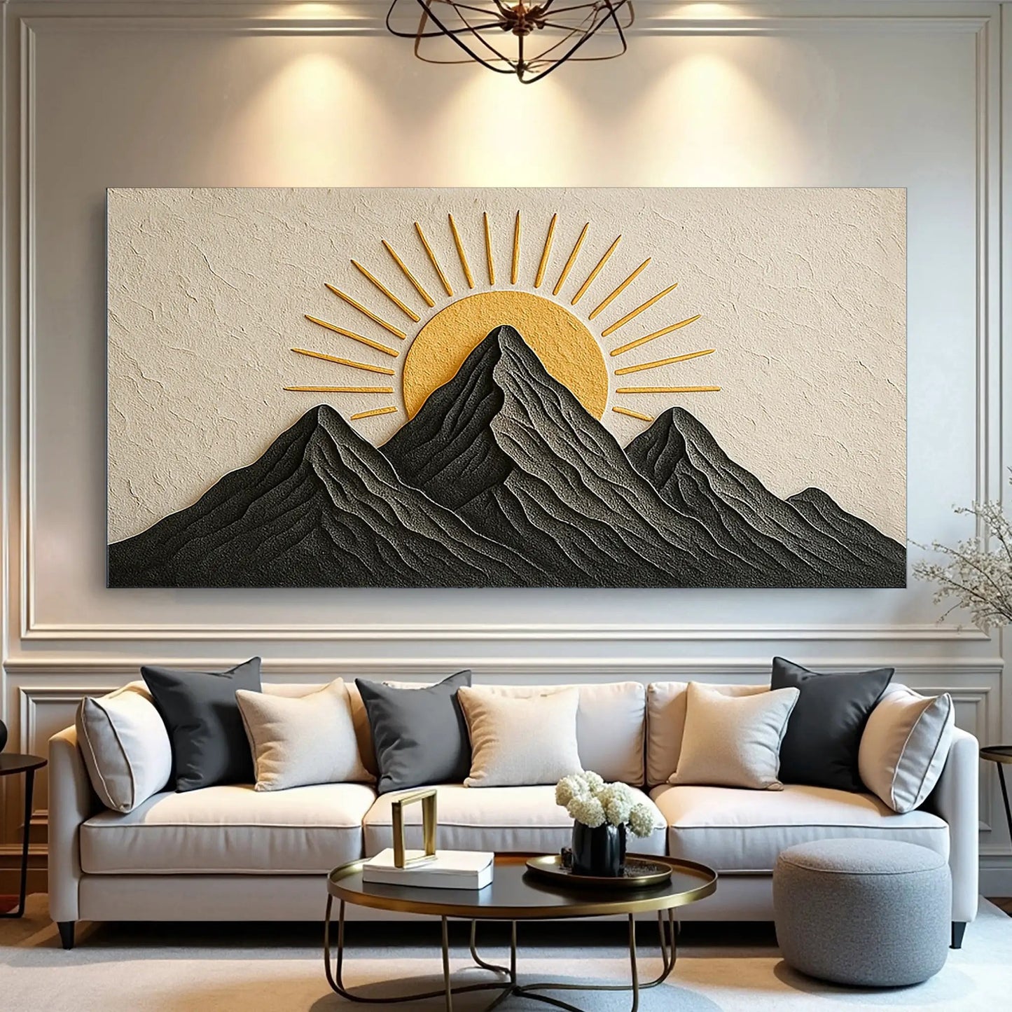 Mountain Majesty Wall Art canvas Tailored Canvases golden sunburst over mountains on Tampa Home & Garden Store
