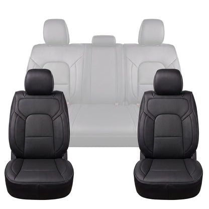Umbrauto Custom Seat Covers for Dodge Ram; black leather front seats, gray rear seat set on Tampa Home & Garden Store