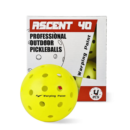 Ascent Outdoor Tournament Pickleballs neon yellow 4-pack Warping Point on Tampa Home & Garden Store