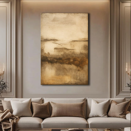 Neutral Abstract Wall Art canvas by Tailored Canvases in warm beige and gold tones on Tampa Home & Garden Store