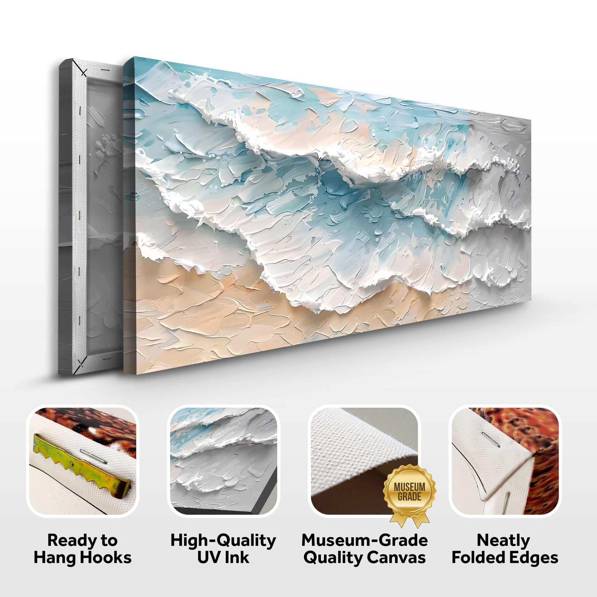 Blue Ocean Coastal Wall Art canvas by Tailored Canvases with teal sea waves on Tampa Home & Garden Store