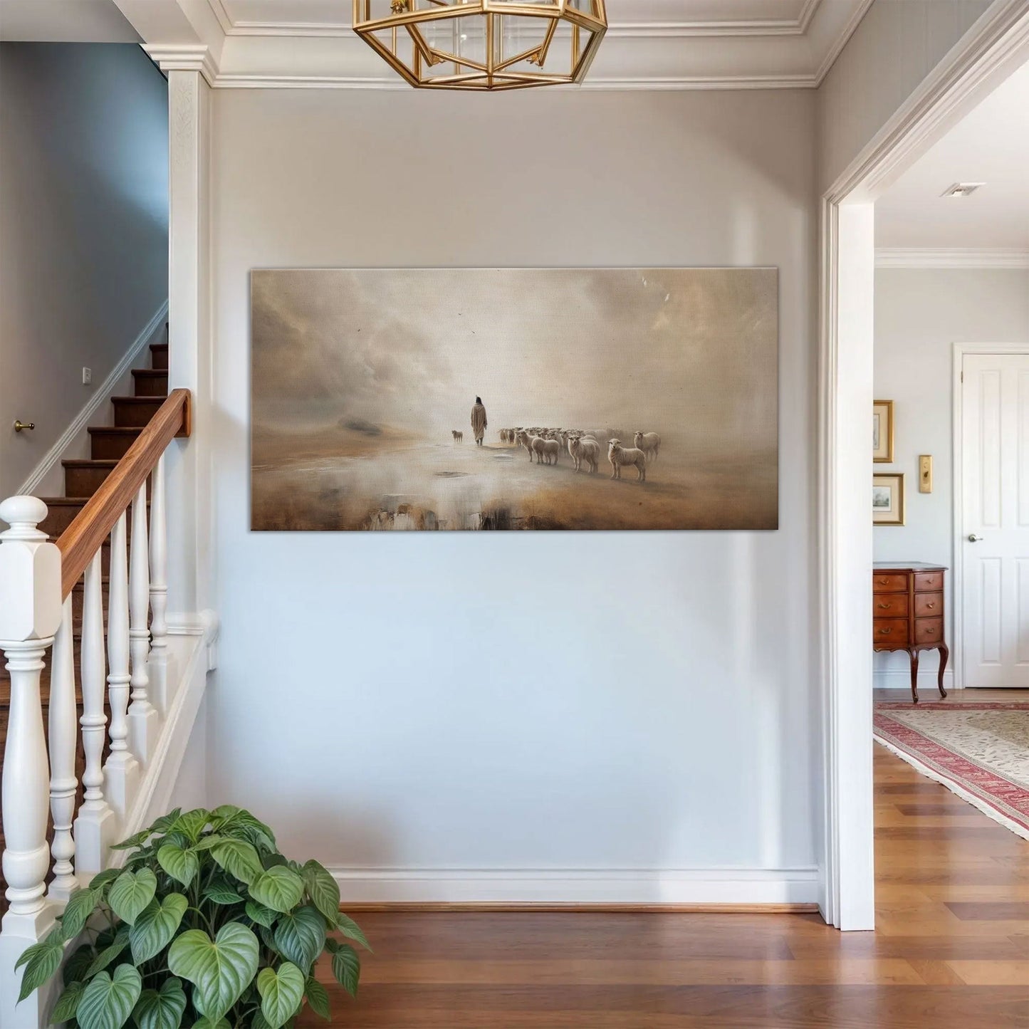 99 Faith Wall Art XIII canvas by Tailored Canvases in desert tones with shepherd and flock on Tampa Home & Garden Store