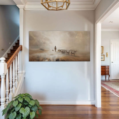 99 Faith Wall Art XIII canvas by Tailored Canvases in desert tones with shepherd and flock on Tampa Home & Garden Store