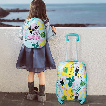 GemGear 2-piece kid's luggage set: 12-inch flamingo backpack and 16-inch tropical suitcase on Tampa Home & Garden Store