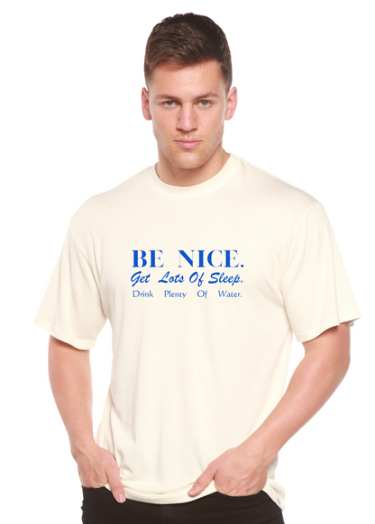 Be Nice men's bamboo viscose organic cotton tee cream with blue BE NICE by Spun Bamboo on Tampa Home & Garden Store