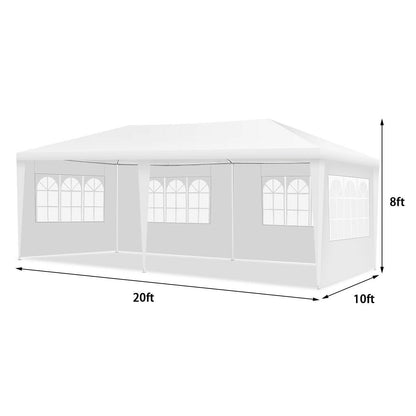 GemGear 10 x 20 ft outdoor party canopy tent with removable walls and carry bag, white on Tampa Home & Garden Store