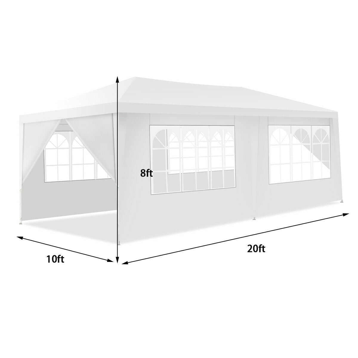 GemGear 10x20 ft white canopy tent with 6 sidewalls and carry bag on Tampa Home & Garden Store