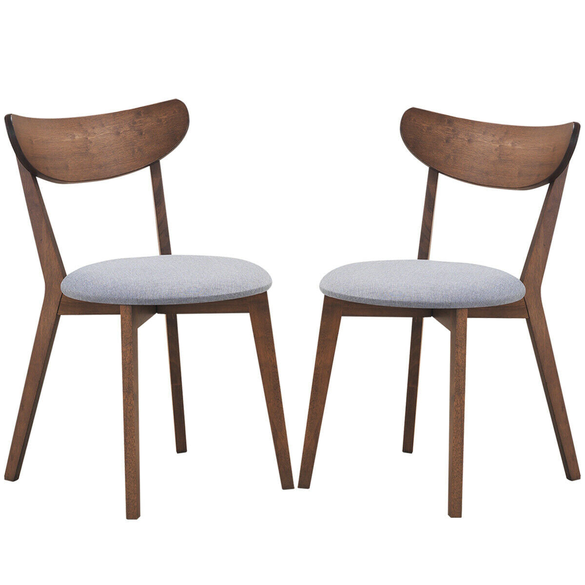 Juego de 2 sillas de comedor tapizadas con respaldo curvo