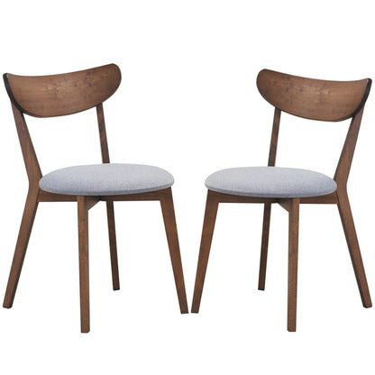 Juego de 2 sillas de comedor tapizadas con respaldo curvo