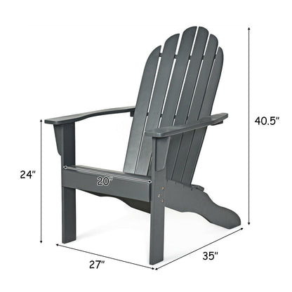 Sillón Adirondack de exterior de madera de acacia con diseño ergonómico - Gris