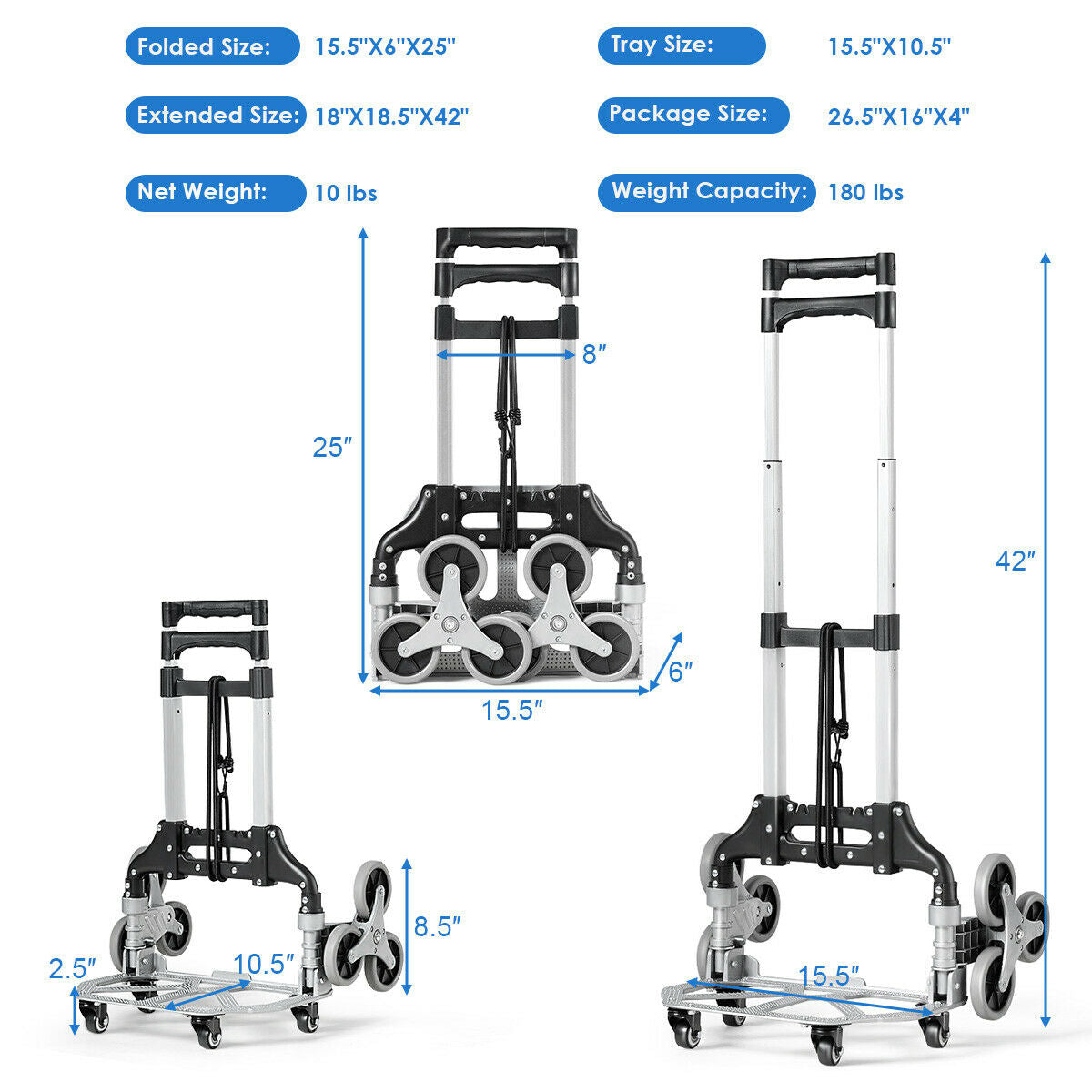 Portable Folding Stair Climbing Hand Truck - Tampa Home & Garden Store