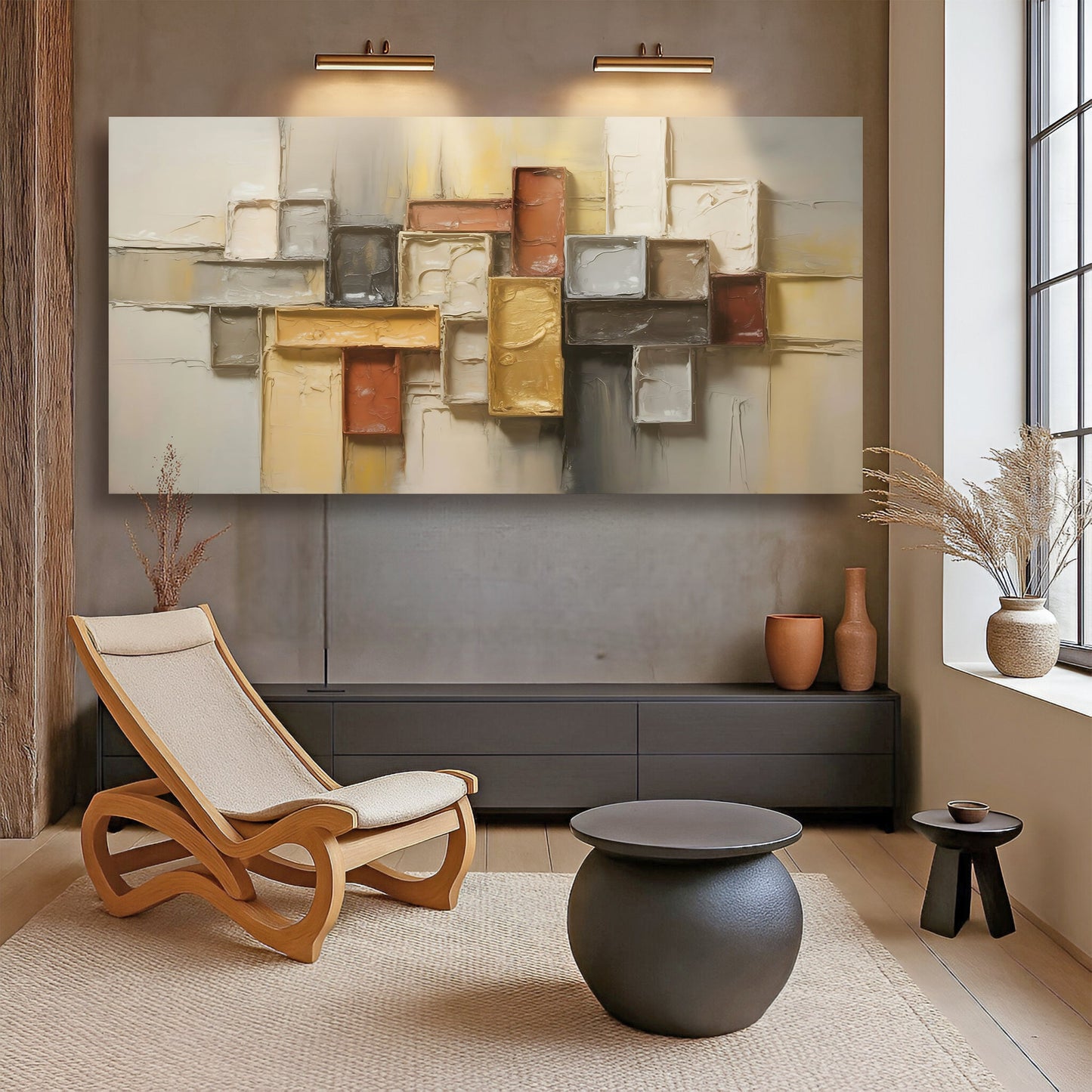 Shape Pattern Minimalist Abstract Wall Art canvas Tailored Canvases, crafting color blocks on Tampa Home & Garden Store