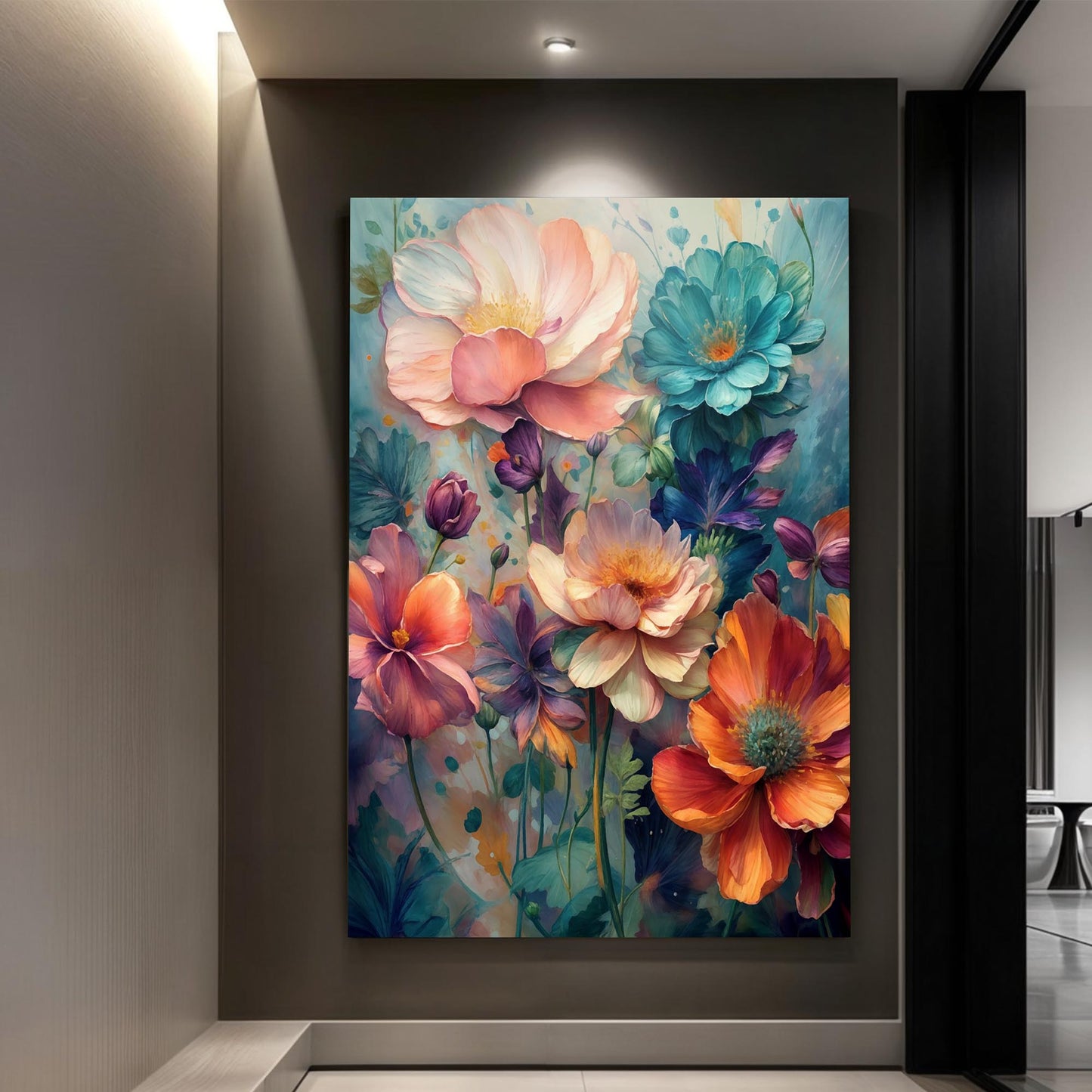 Spring Bouquet Wall Art canvas by Tailored Canvases, vibrant multicolor floral artwork on Tampa Home & Garden Store