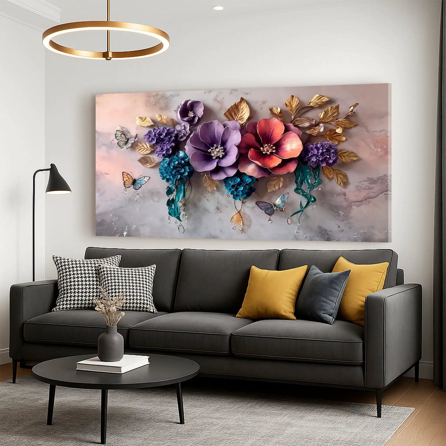 Floral Symphony Canvas Wall Art for Living Rooms