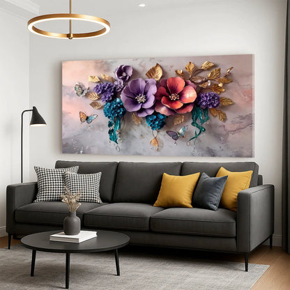 Floral Symphony Canvas Wall Art for Living Rooms